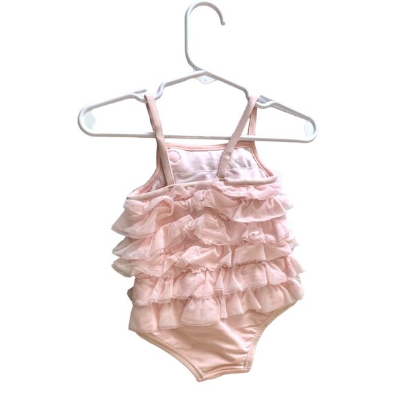 Carters GIrls Infant Baby Size 9 months 1 Piece Bathing Swimsuit suit Pink Ruffl - Picture 2 of 4